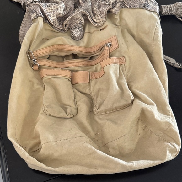 Cole Haan Beige Snake Print Shoulder Bag - Picture 7 of 8